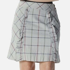 Edmé & Esyllte by Anthropologie Plaid Ruffle A-line Skirt Sz 4